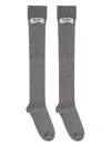 Attico Ribbed Knee-high Socks In Gray