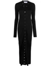 Attico Long Cardigan Dress In Schwarz