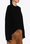 Attico Asymmetric Wool And Cashmere Pullover In Black