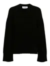 Attico Asymmetric Wool And Cashmere Pullover In Black