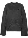 Attico Asymmetric Wool Cashmere Sweater In Grey