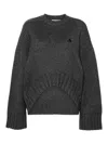 Attico Asymmetric Wool Cashmere Sweater In Grey