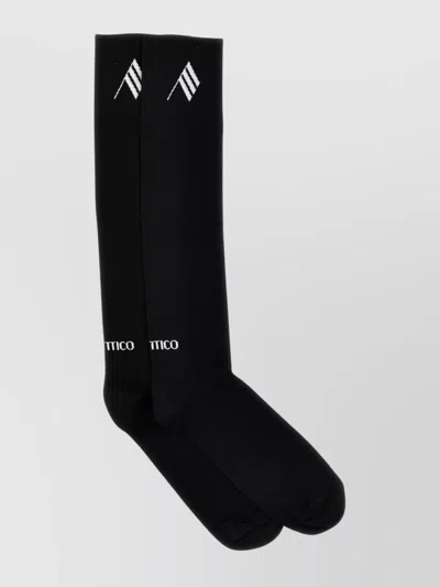 ATTICO RIBBED LOGO KNEE-HIGH SOCKS