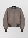 Attico Ribbed Long Sleeve Jacket With Zipper Pocket In Green