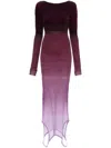 Attico Garter-detailed Ombré-knit Midi Dress In Multicolour
