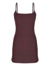 Attico Ribbed Mini Dress In Brown