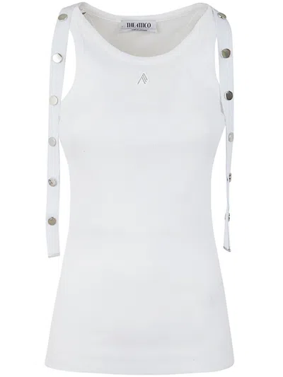 Attico White Ribbed Top