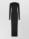 Attico Ribbed Texture Maxi Knitted Cardigan In Black