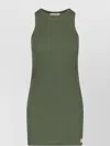 Attico Ribbed Texture Sleeveless Top In Green