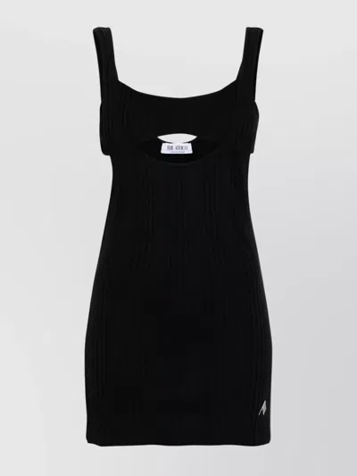 Attico Ribbed V-neck Layered Tank Top In Black