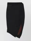 Attico Ribbed Waist Midi Skirt With Side Slit In Multicolor
