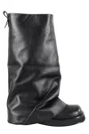 Attico 'robin' Black Boots With Square Toe And Logo Plaque On The Rear