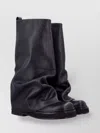 Attico 'robin' Black Boots With Square Toe And Logo Plaque On The Rear