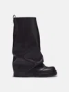 Attico 'robin' Black Boots With Square Toe And Logo Plaque On The Rear In Black