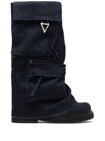 Attico Navy Blue Robin Boots