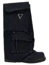 Attico Robin Mid-calf Denim Combat Boots