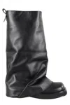 Attico 'robin' Black Boots With Square Toe And Logo Plaque On The Rear In Black