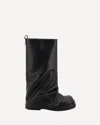 Attico 'robin' Black Boots With Square Toe And Logo Plaque On The Rear In Black