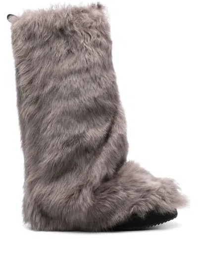 Attico Robin Combat Boot In Animal Print