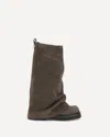 Attico Robin Taupe Suede Combat Boots In Brown