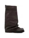 Attico Robin Rounded Square Toe Soft Suede Boots In Multi