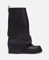 Attico 'robin' Black Boots With Square Toe And Logo Plaque On The Rear