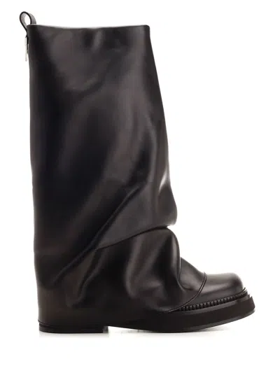 Attico Robin Combat Boot In Black