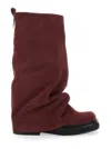 Attico Robin Combat Boot In Burgundy