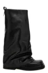 Attico 'robin' Black Boots With Square Toe And Logo Plaque On The Rear In Black