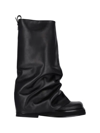 Attico Robin Combat Boot In Black