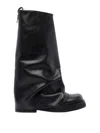 Attico 'robin' Black Boots With Square Toe And Logo Plaque On The Rear In Negro