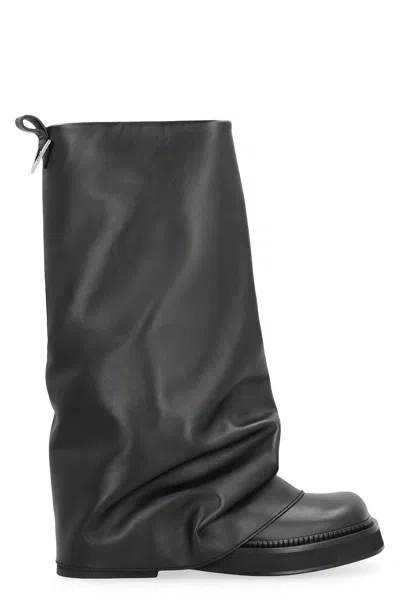 ATTICO ROBIN COMBAT LEATHER BOOTS