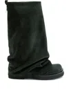 Attico Robin Combat Slouch Boots In Black