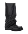 Attico Robin Combat Thigh-high Boots In Black