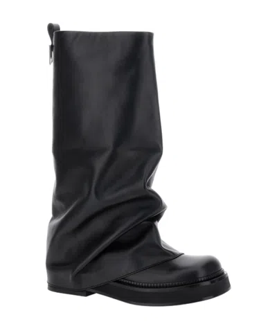 Attico Robin Combat Thigh-high Boots In Black