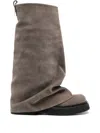Attico Taupe Robin Combat Boots In Gray