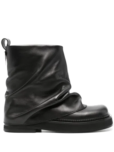 ATTICO ROBIN LEATHER ANKLE BOOTS