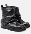 Attico 'mini Robin' Black Ankle Boots With Logo Plaque On The Rear And Pull-tab At The Heel In Black