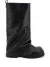 Attico Robin Black Boots With Square Toe And Logo Plaque On The Rear In Leather Woman In Black