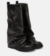 Attico 'robin' Black Boots With Square Toe And Logo Plaque On The Rear In Black