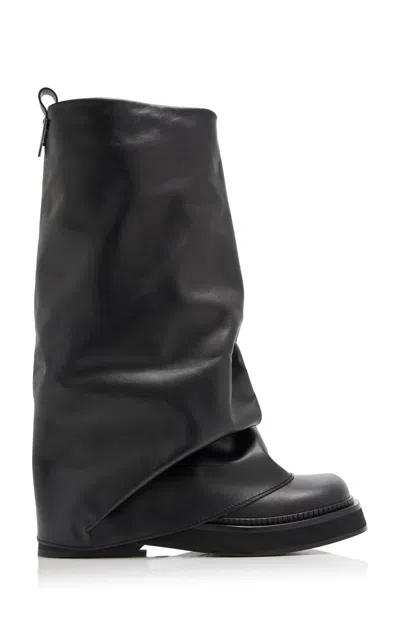 ATTICO ROBIN LEATHER COMBAT BOOTS