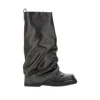 Attico 'robin' Black Boots With Square Toe And Logo Plaque On The Rear In Black