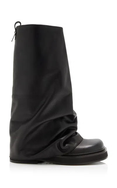 ATTICO ROBIN LEATHER COMBAT BOOTS