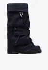 Attico Robin Mid-calf Denim Combat Boots In Blue