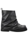 Attico 'mini Robin' Black Ankle Boots With Logo Plaque On The Rear And Pull-tab At The Heel In Black