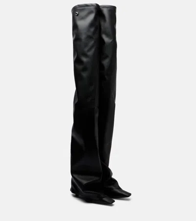 Attico Robin Otk Thigh High Boots In Black Leather