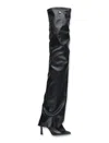 Attico Robin Otk Thigh High Boots In Black Leather In Black
