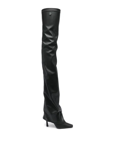 Attico Robin Otk Thingh High Boots Back Boots In Black