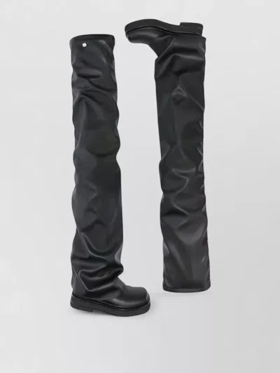 Attico Robin Over The Knee Flat Boot In Black