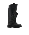 Attico 'passeggiata' Black Boots With Heel-tab And Rubber Sole In Leather Woman In Black